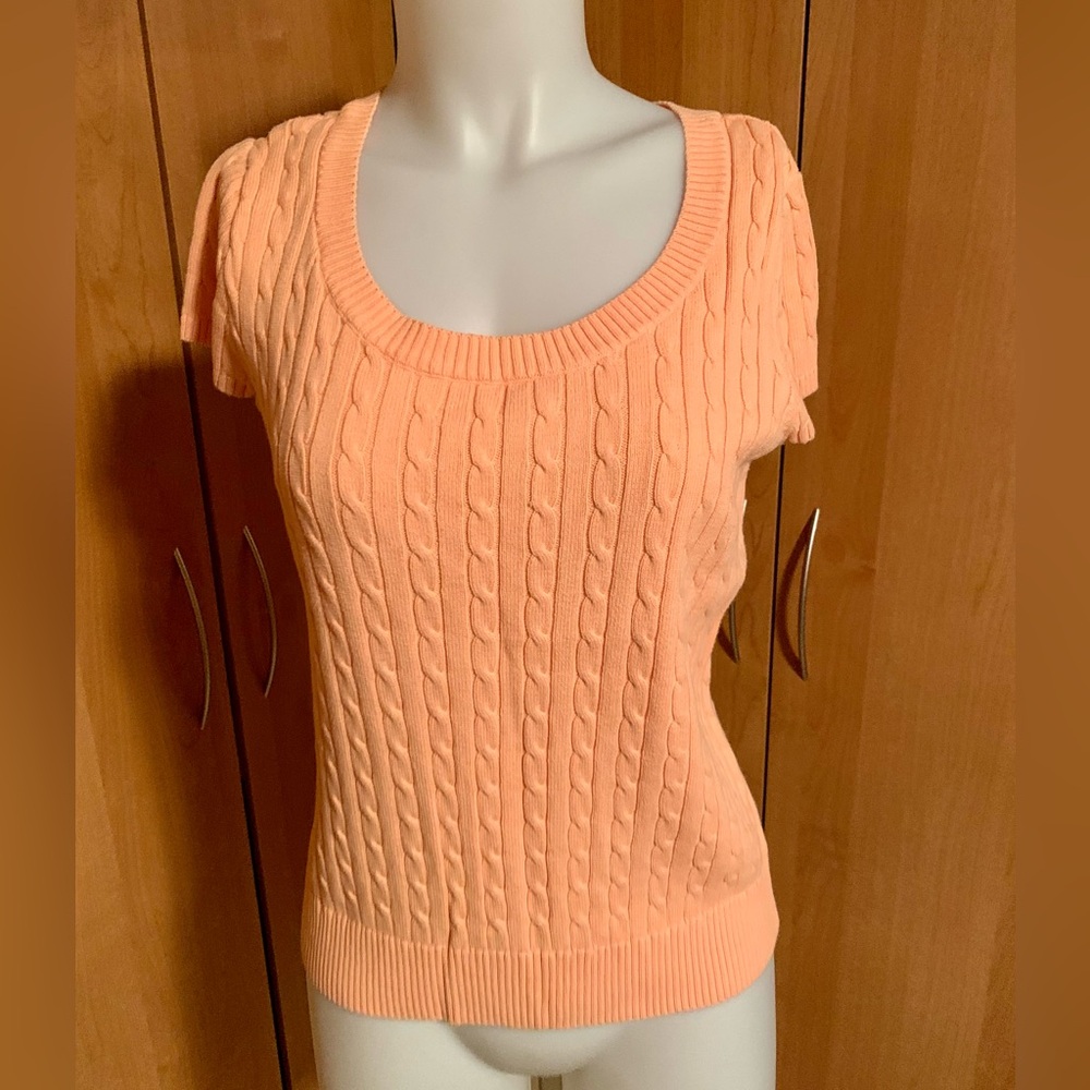 Peach Cable Knit Sweater